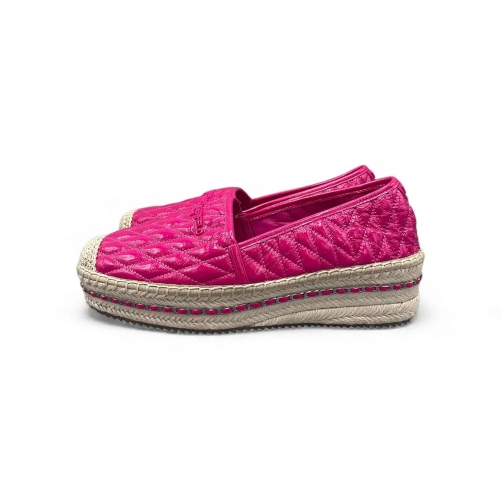 Karl Lagerfeld Pink Quilted Espadrille Flats